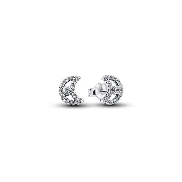 Pandora Sparkling Moon hopeakorvakorut 294257C01